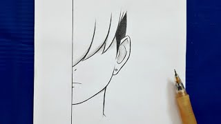 easy anime drawings  how to draw anime  anime boy step by step  tutorial drawing for beginners [upl. by Ranitta]