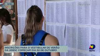 Inscrições para o Vestibular de Verão da UDESC começam dia 02 de outubro [upl. by Fauman]