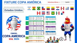 Fixture COPA AMERICA USA 2024⚽en Excel✅ [upl. by Alasteir]