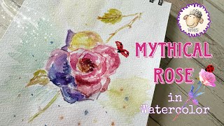 MYTHICAL ROSE IN WATERCOLOR PAINT ALONG WITH ME artvlog watercolorpainting paintalong rose [upl. by Inwat295]