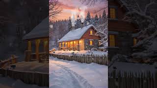 Snowfall Retreat in the Wilderness Peaceful Bird Soundst CozyCabinSnowyForestBirdsong [upl. by Guevara]