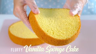 Fluffy Moist Vanilla Sponge Cake Perfect for Birthday Cake [upl. by Ahsimed633]