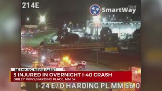 3 hurt in crash on I24 [upl. by Ecidnac]