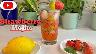 The Best and quickest way to make Nonalcoholic Strawberry MojitoSummer Refreshing Mocktail recipes [upl. by Tybie]