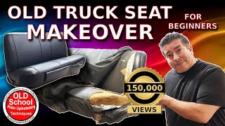 How to old truck seat makeover for beginners upholstery DIY [upl. by Nabetse]