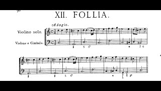 A Corelli  Violin Sonata in D minor La Follia Op 5 no 12  Score [upl. by Filmer]