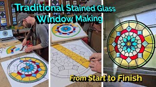 Stained Glass Circular Window Making [upl. by Maddie]