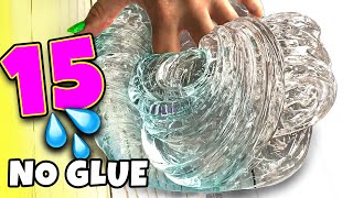 Testing 15 NO GLUE SLIME 1 INGREDIENT WATER SLIME and VIRAL SLIME RECIPES [upl. by Olinad]