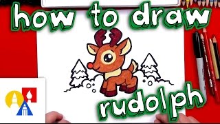 How To Draw Cartoon Rudolph [upl. by Arahsal]