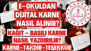 EOkuldan Karne Nasıl Bakılır Kağıt  Basılı Karne Nasıl Yazdırılır Karne Takdir Teşekkür [upl. by Ainitsirk]