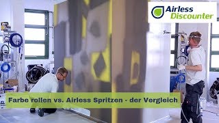 Farbe rollen vs Airless Spritzen  der Vergleich [upl. by Willow]