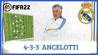 Carlo Ancelotti 433 Real Madrid FIFA 22 Tácticas [upl. by Arodasi]