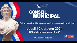 Conseil municipal du 10 octobre 2024 [upl. by Naesed]