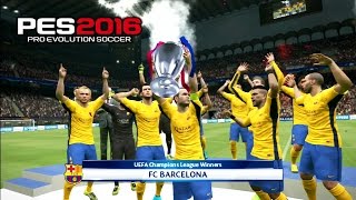 PES 2016 UEFA Champions League Final PSG vs Barcelona 35 [upl. by Aggappora]