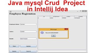 Java mysql Crud Project Using Intellij Idea [upl. by Pacorro]