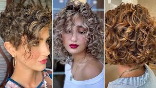 Curly Hairstyles For Short Hair 2023  Curly Pixie Hair Cut  Short Cuts For Fine Hair  Curly [upl. by Pickett]