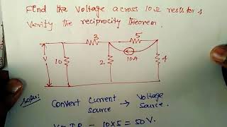 Reciprocity theorem  problem 2  in Tamil [upl. by Shriner161]