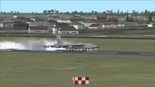 FSX B52 landing at Barksdale AFB KBAD [upl. by Martens]