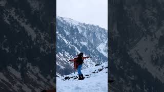 Kashmir ❤️snowfall nature mountains travelling hills snow srinagar sonmarg viralvideo [upl. by Amieva]