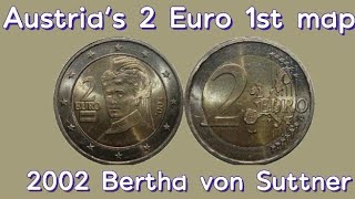 2 Euro€Coin 2002 AustriaBertha von Suttner Rare  Budads XIII [upl. by Hepsibah112]