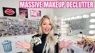 HUGE MAKEUP DECLUTTER amp ORGANIZATION 2023 😱 GETTING RID OF ALL MY MAKEUP  KELLY STRACK [upl. by Faria]