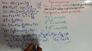 thermodynamique S1  Transformation Adiabatique Réversible dun Gaz Parfait partie 15 [upl. by Ringo]