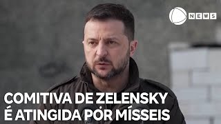 Comitiva de Zelensky é atingida por mísseis da Rússia [upl. by Lenni]