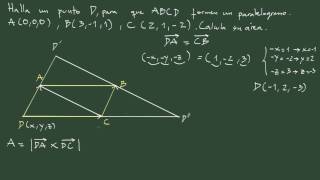 3 Ejercicio 3 vértice y área de un paralelogramo [upl. by Etiuqal]