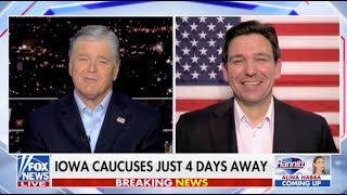 Ron DeSantis on Hannity  On the Debate and Iowa Caucus [upl. by Androw]