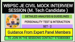 WBPSC JE CIVIL MOCK INTERVIEW  SET 2 II WBPSC II DETAILED ANALYSIS amp GUIDELINES [upl. by Hobart]