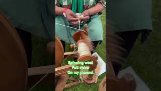 Spinning wool  see full video on my channel  thanks spinningwheels yarn wool spindle [upl. by Tniassuot]