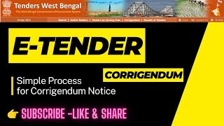 Corrigendum on etender websiteCorrigendum of tender notice in in Bengali allinone [upl. by Libenson4]