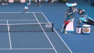 Ball Kid Gets Hit In The Face  Australian Open 2014 [upl. by Roslyn]