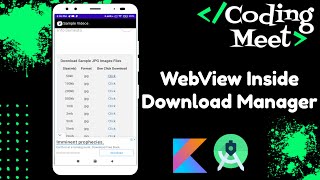 How to Implement WebView Inside Download Manager in Android Studio Using Kotlin [upl. by Deragon]