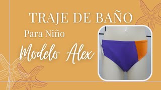 ¿Cómo hacer un TRAJE DE BAÑO para niño Bañador para Niño  Modelo Alex [upl. by Ahsilam]