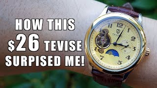 Surprising value Tevise “Tourbillon” Automatic 8466 Review co GearBest  Perth WAtch 126 [upl. by Asnerek]