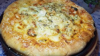 ابهري عائلتك بيتزا بفواكه البحر vien voir la meilleure recette pizza au fruits de mer [upl. by Llij]