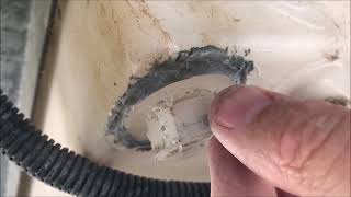 OldGuyDIY 4 Fix Repair Aerolite RV Travel Trailer Camper Water Tank Bung Leak w Shoe Goo [upl. by Akeihsal]