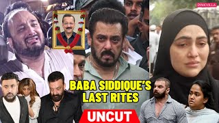 Baba Siddiques Last Rites  HEARTBROKEN Salman Khan Sana Khan Zeeshan Siddique amp More  UNCUT [upl. by Telrats]