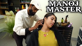 MANOJMASTER HEAD MASSAGE THERAPY TO NANCY BACK HAND NECK 💆‍♀️ MASSAGE WITH ASMR EFFECTS [upl. by Early36]