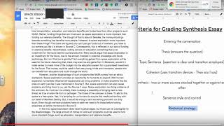 Example Video Review AP Synthesis Essay [upl. by Joice33]