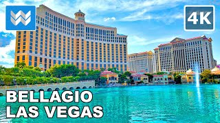 4K Bellagio Resort Walkthrough in Las Vegas Strip  Walking Tour amp Travel Guide 🎧 Binaural Sound [upl. by Most168]