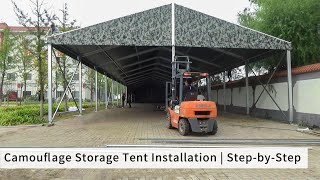 Meister Tent Camouflage Storage Tent Installation  StepbyStep Guideconstruction tent [upl. by Idolah]