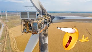 Wind turbine Vestas V136 destroy upside down [upl. by Aratihc]