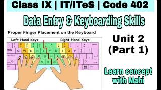 Class IX Unit 2 Part 1 Data Entry amp Keyboarding Skills  ITITeS402 [upl. by Ellerrehs]