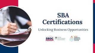 SBA Certifications Unlocking Business Opportunities [upl. by Ennaillek]