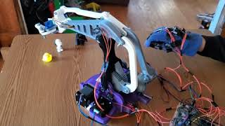 3d Printed Robot Arm with an Accelerometer and Flex Sensor Glove [upl. by Zarihs863]