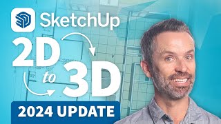 SketchUp Tutorial – How To Turn 2D Floor Plans into 3D Models 2024 Update [upl. by Eelrac280]