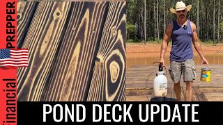 DIY Shousugiban Wood Burning Torching Technique on Pine Dock or Deck [upl. by Aihn]