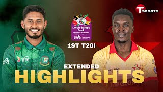 Extended Highlights  Bangladesh vs Zimbabwe  1st T20I  T Sports [upl. by Ikuy]